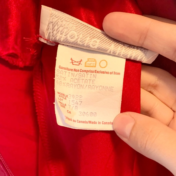 Vintage Red Velvet & Satin Maxi Dress - Picture 11 of 15